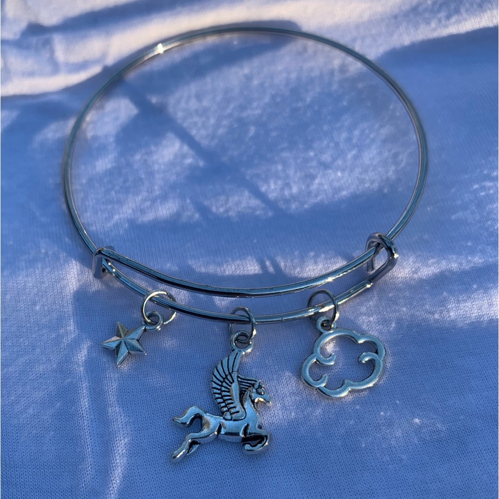 Brand New! Handmade! Adjustable Charm Bangle Bracelet! - Picture 2 of 6